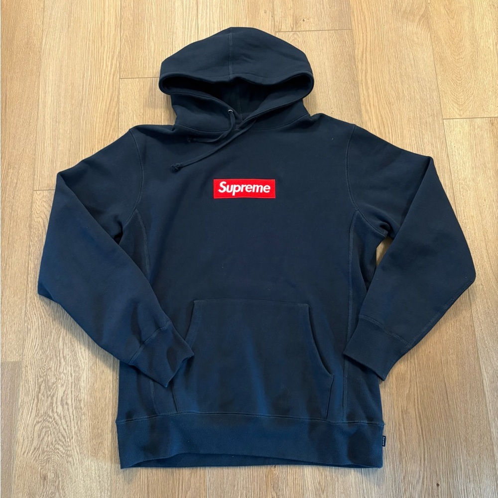 Supreme Black Hoodie with Red Logo